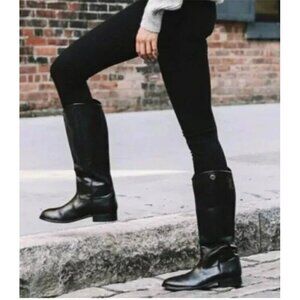 Frye Women's Melissa Button 2 Waxy Leather Tall Boots Black Size 8.5 B